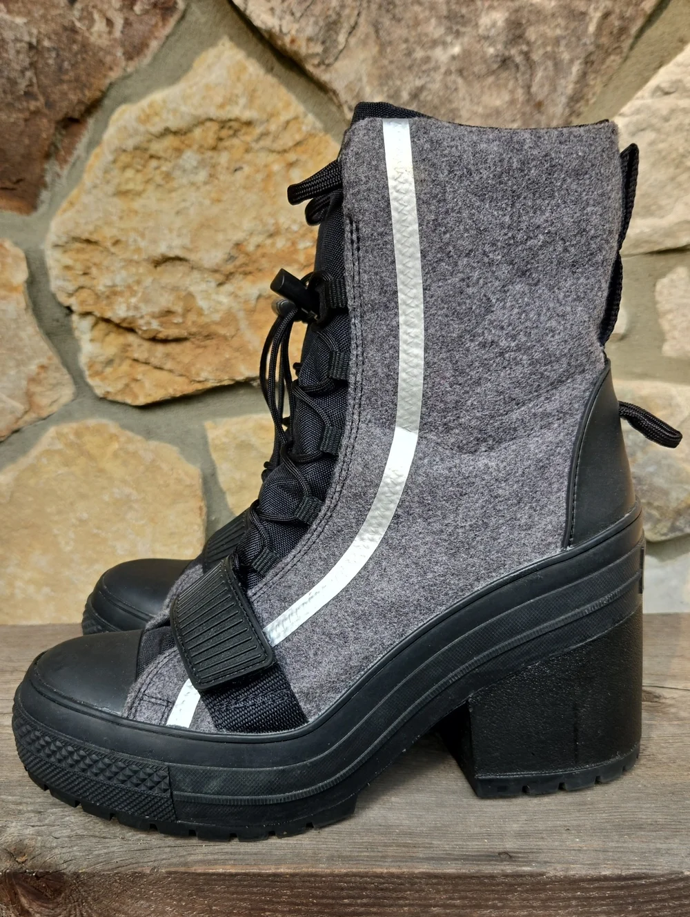 Converse Chuck Taylor All Star GR82 Extra High Top Boot 7 Chunky Platform Heel